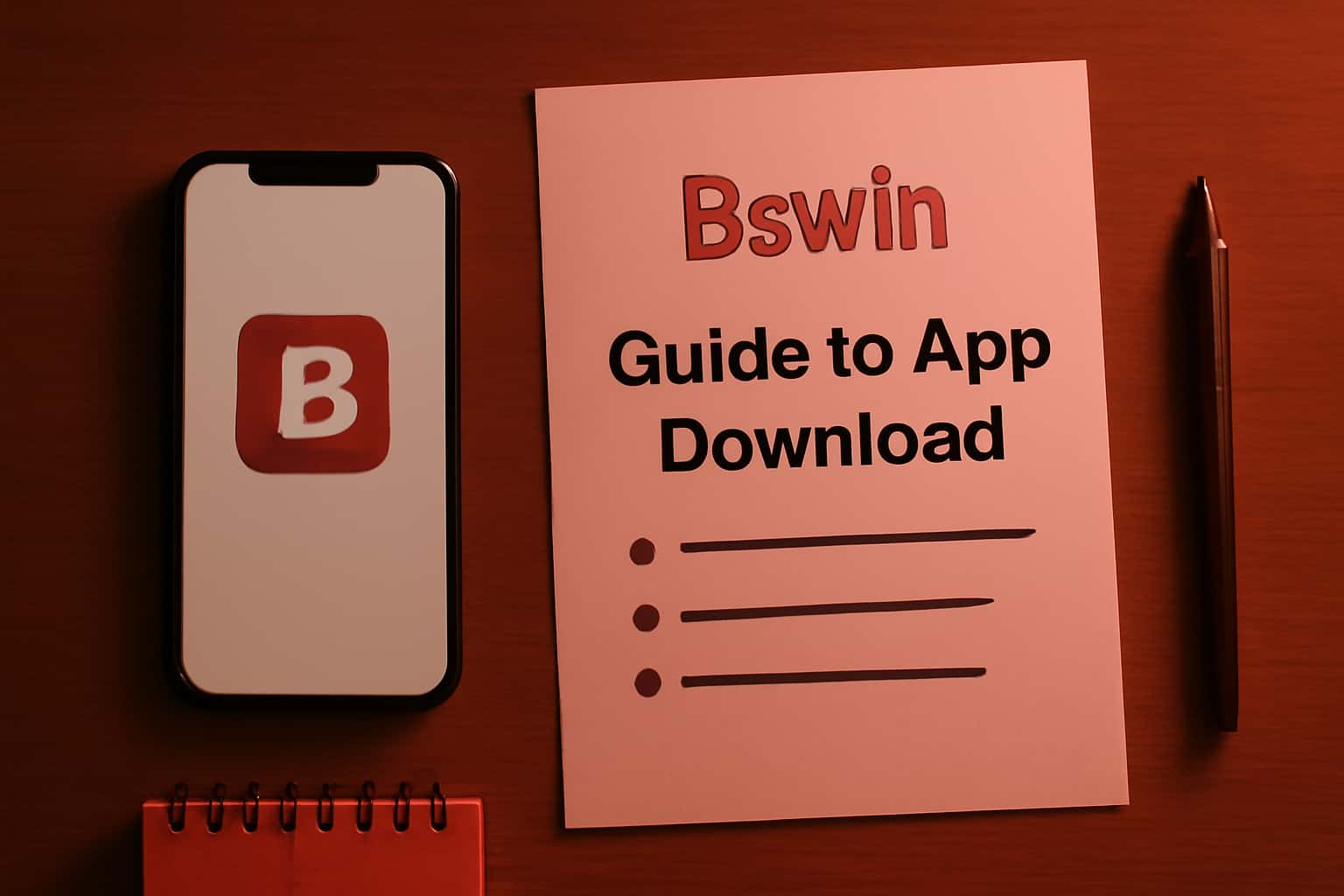 An informative graphic showcasing the Bswin app download guide.