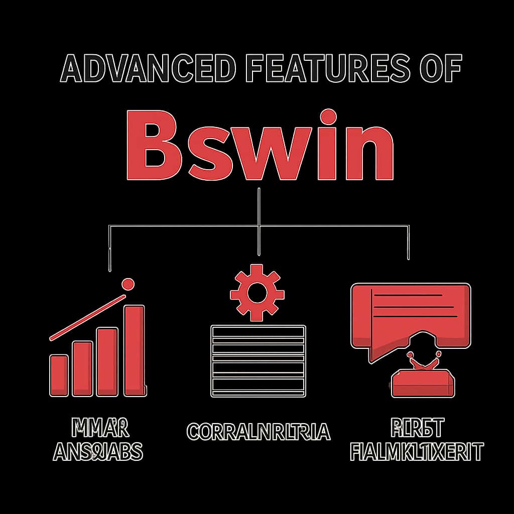 An educational diagram showcasing the advanced features of Bswin.
