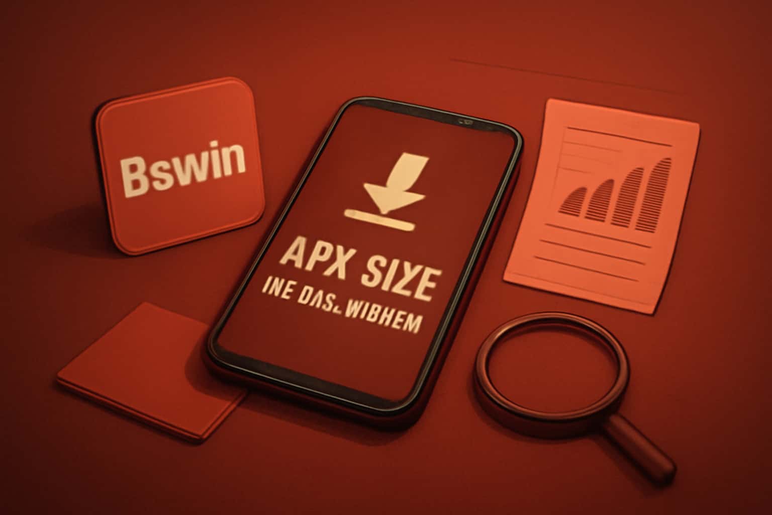Illustration of Bswin APK Size Information with device compatibility details.