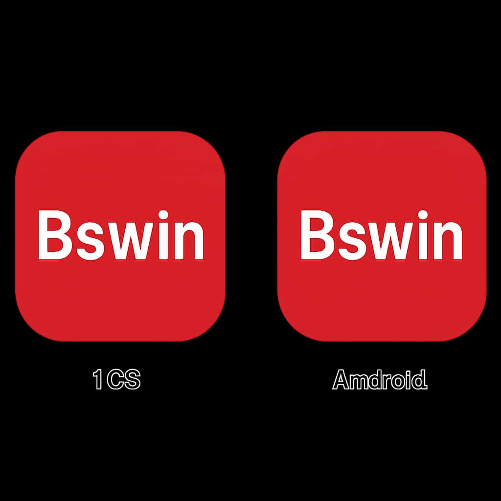 Icon badge representing Bswin for iOS and Android.