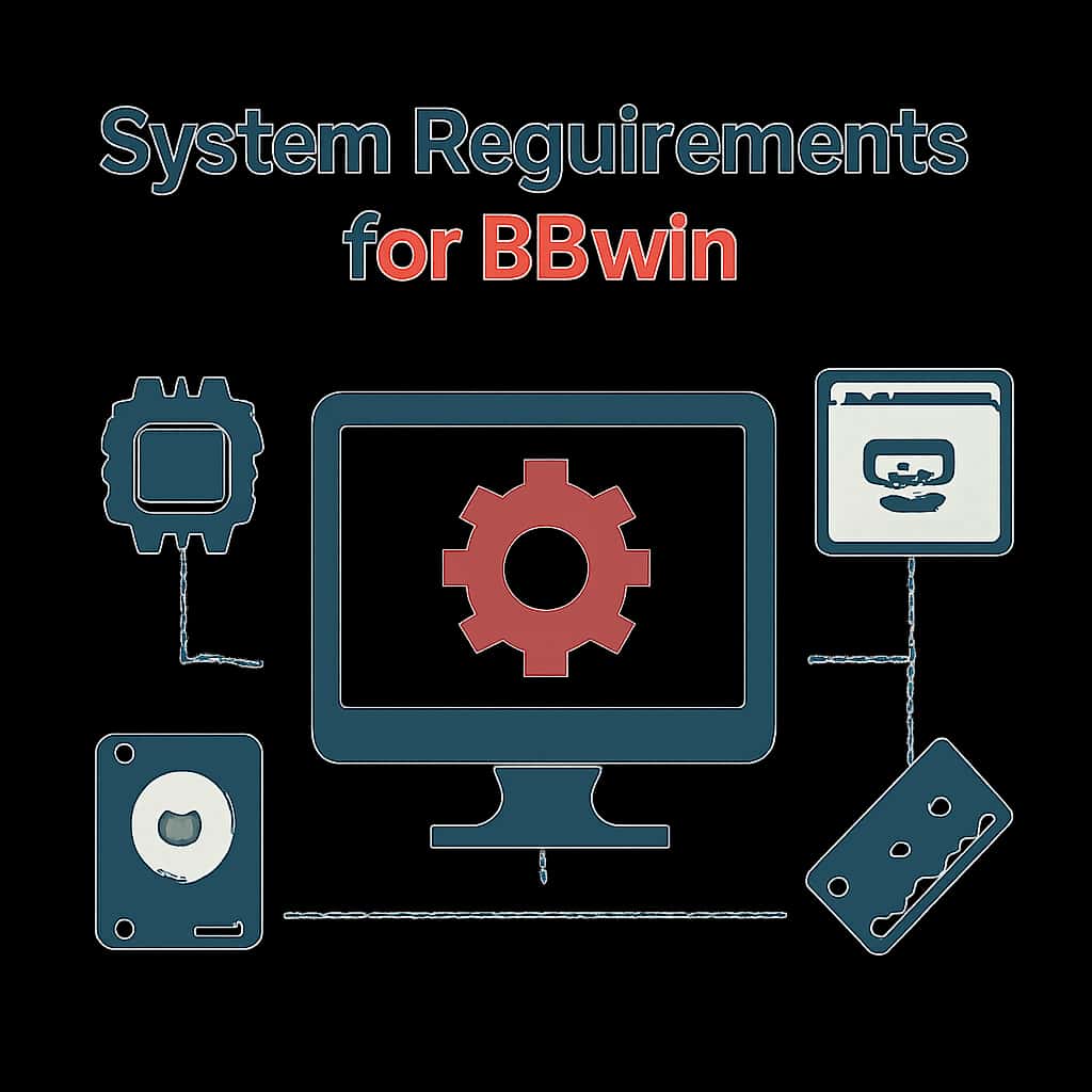 A diagram outlining the key components of Bswin's system requirements.