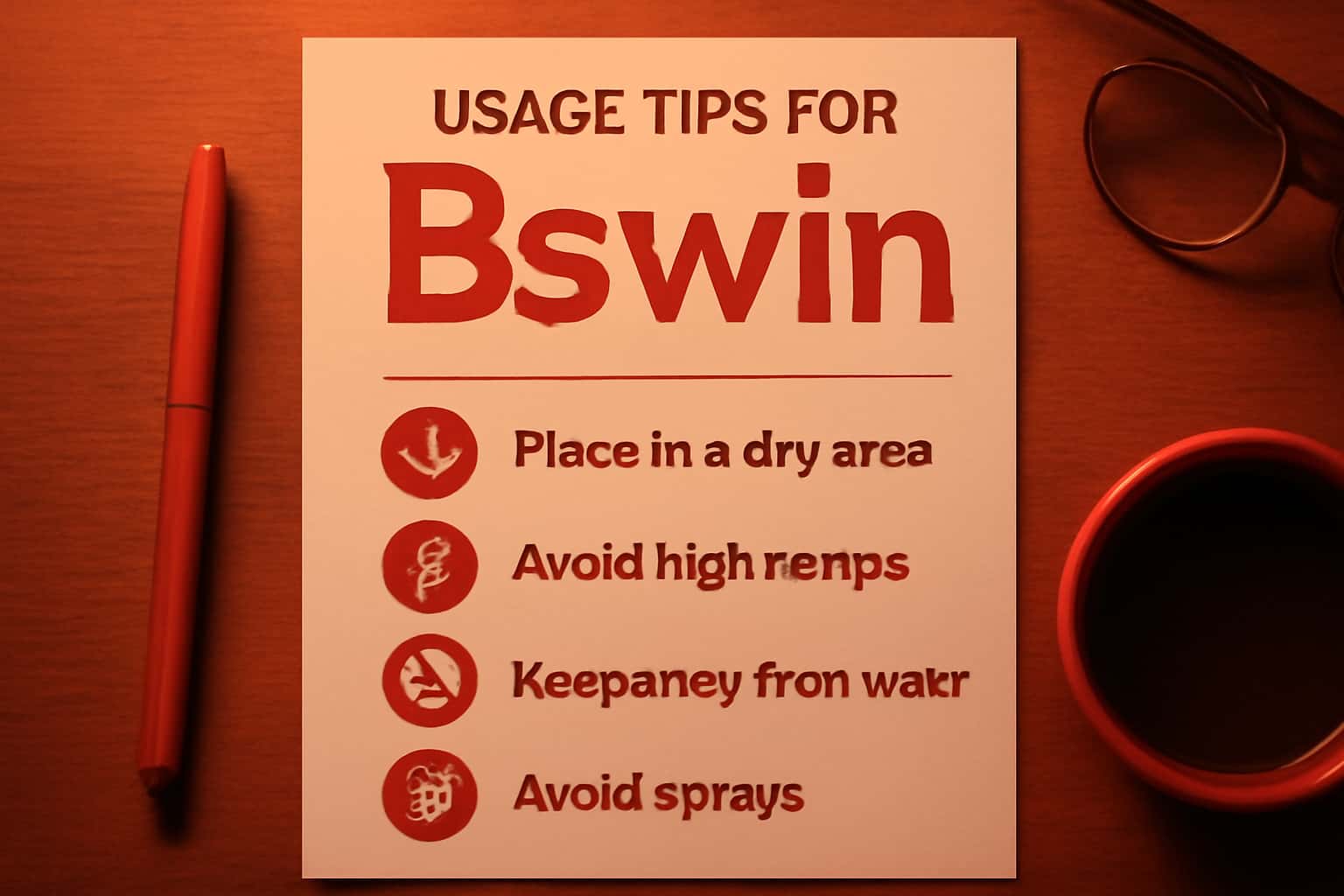 Informational graphic depicting usage tips for Bswin