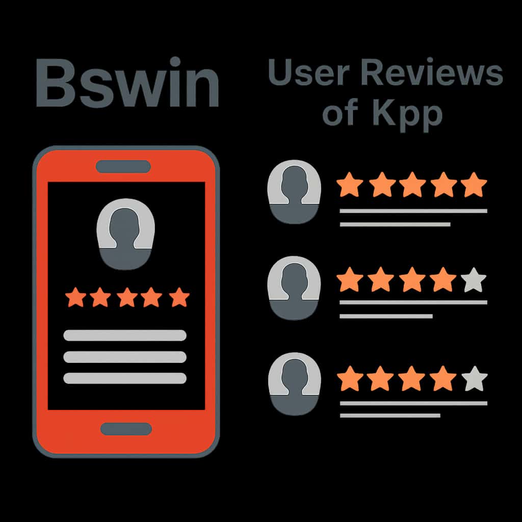 An educational diagram related to user reviews of the Bswin app.
