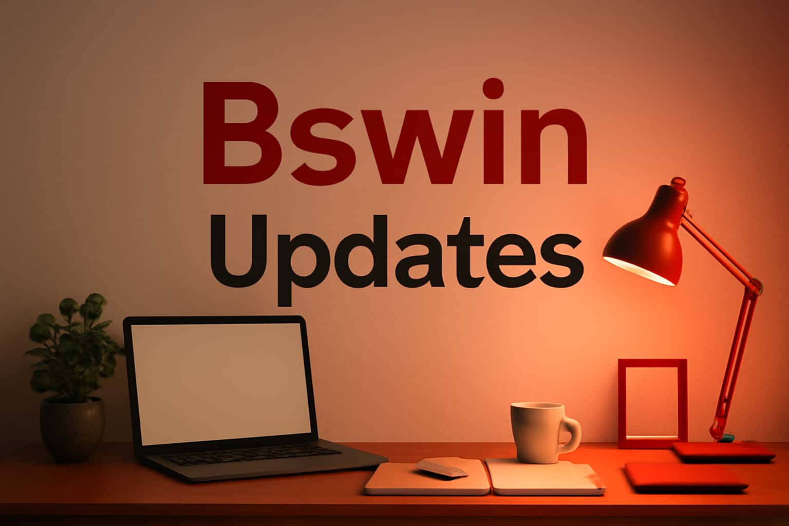 Informational scene showcasing Bswin Updates with a focus on app enhancements.